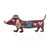 Colorful Dachshund Dog Enamel Brooch Pins