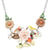Colorful Enamel Flowers and Birds Statement Necklace