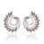 Colorful Hollow Out Spiral Rhinestone Leaves Stud Earrings