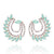 Colorful Hollow Out Spiral Rhinestone Leaves Stud Earrings