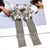 Colorful Rhinestone Metal Chain Long Tassel Drop Earrings
