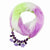 Colorful Summer Chiffon Scarf With Geometric Flower Beads