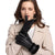 Cozy Full Finger Vegan Leather Winter Fur Gloves