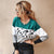 Cozy Knitted Leopard Spliced Long Sleeve Sweater