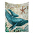 Cozy Plush Flannel Throw Blanket With Marine Animal Pattern