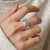 Creative Double-layered Blue Zircon Couple Rings