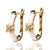 Cross X Rhinestone Adorned Ceramic U-Shape Clip Up Earrings