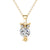 Cubic Zirconia Owl Pendant Necklace