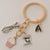Cupcake Baker Charm with Personalized A-Z Initial Letter Keychain