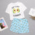 Cute Cartoon Print Tee and Shorts Pajama Set