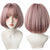 Heat Resistant Synthetic Straight Short Hair Wigs with Bangs