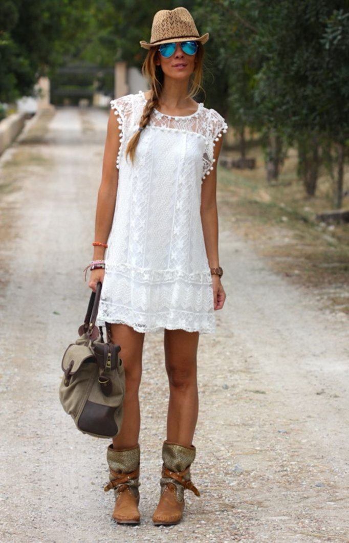 Daisy - White Lace Short Summer Beach Dress Boots N Bags Heaven Daisy - White Lace Short Summer Beach Dress Boots N Bags Heaven