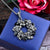 Dazzling Black Cubic Zirconia Flower Pendant Necklace