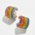 Dazzling Rainbow Rhinestone Clip On Ear Cuff Earrings