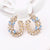 Dazzling Rhinestone Bejeweled Leaf-Shaped Acrylic Stud Earrings