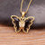 Delicate Multi-color Zircon Butterfly Pendant Necklaces