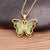 Delicate Multi-color Zircon Butterfly Pendant Necklaces