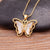 Delicate Multi-color Zircon Butterfly Pendant Necklaces