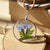 Delightful Real Natural Dried Flower Charm Necklace In Round Glass Pendant
