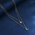 Double Chain Moon and Star Zircon Pendant Necklace