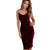 Dove - Velvet Backless Spaghetti Strap Body-con Dress