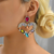 The Fancy and Colorful Heart Shaped Rhinestone Earrings