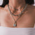 Edgy Layered Chains with Heart and Padlock Pendant Necklaces