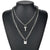 Edgy Layered Chains with Heart and Padlock Pendant Necklaces