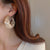 Elegant Round Silk Fabric Rhinestone Accented Hoop Earrings