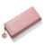 Elegant Solid-Colored Vegan Leather Long Purse Clutch Wallets
