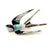 Elegant Swallow Enamel Bird Brooch Pins With Rhinestone