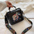 Embroidered Elephant and Butterfly Top Handle Crossbody Handbag