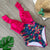 Enchanting Tropical Floral Print Ruffled One Piece Swimsuit