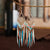 Ethnic Bohemian Long Beaded Feather Tassel Dangle Earrings