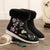 Ethnic Style Embroidered Winter Plush Fur with Zipper Side Ankle Boots