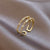 Exquisite Double Layer Zircon Adorned Rings
