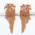 Exquisite Rhinestone Bejeweled Long Tassel Drop Earrings