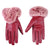 Fancy and Fashionable Vegan Leather Winter Gloves with Pompoms