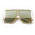 Fashion Edgy Square Over Sized Mirror Rivet Sunglasses