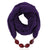 Fashionable Soft Solid Color Scarf With Jewelry Pendant