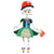 Fashionista Girl Wearing Floral Hat Enamel Doll Brooches