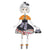 Fashionista Girl in Multicolor Dress with Bow Enamel Dolls Brooch Pins