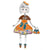 Fashionista Girl in Multicolor Dress with Bow Enamel Dolls Brooch Pins