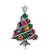 Festive Rhinestone Filled Christmas Tree Brooch Pins