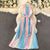 Figure-Flattering Gradient Rainbow Fashion Spaghetti Strap Midi Dresses