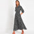 Fit And Flare Vintage Floral Print Boho Maxi Dress