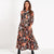 Fit And Flare Vintage Floral Print Boho Maxi Dress