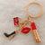 Flaming Red Lipstick Charm Enamel Keychain