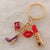 Flaming Red Lipstick Charm Enamel Keychain