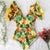 Flattering Floral Print Ruffled One Piece Summer Beach Swimsuits